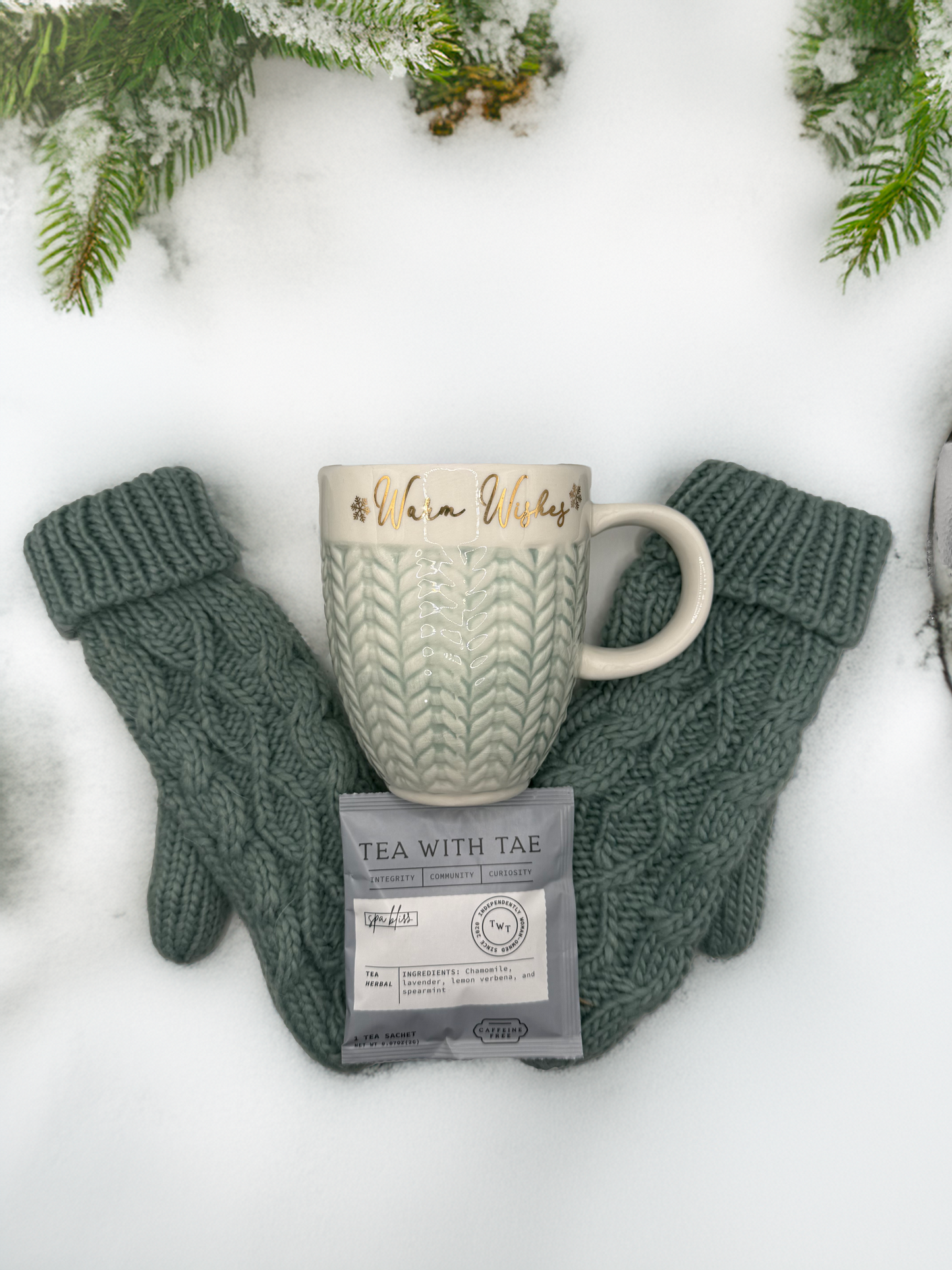 Warm wishes mug and mittens